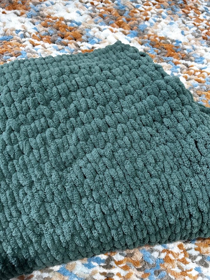 El Yapımı Puffy İp Battaniye  90x130 cm - Görsel 3