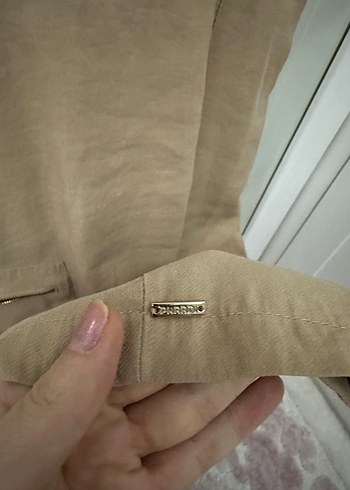 Bej V Yaka Kadın Midi Tulum - Görsel 2