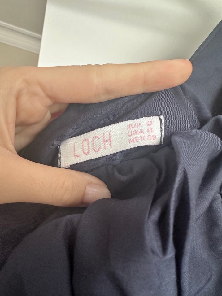 Lacivert Uzun Pamuklu Gotik Elbise - Görsel 5