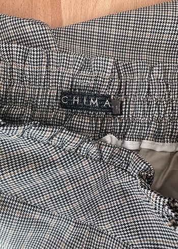 Chıma kumaş pantolon. Kaz ayağı desenli. - Görsel 4