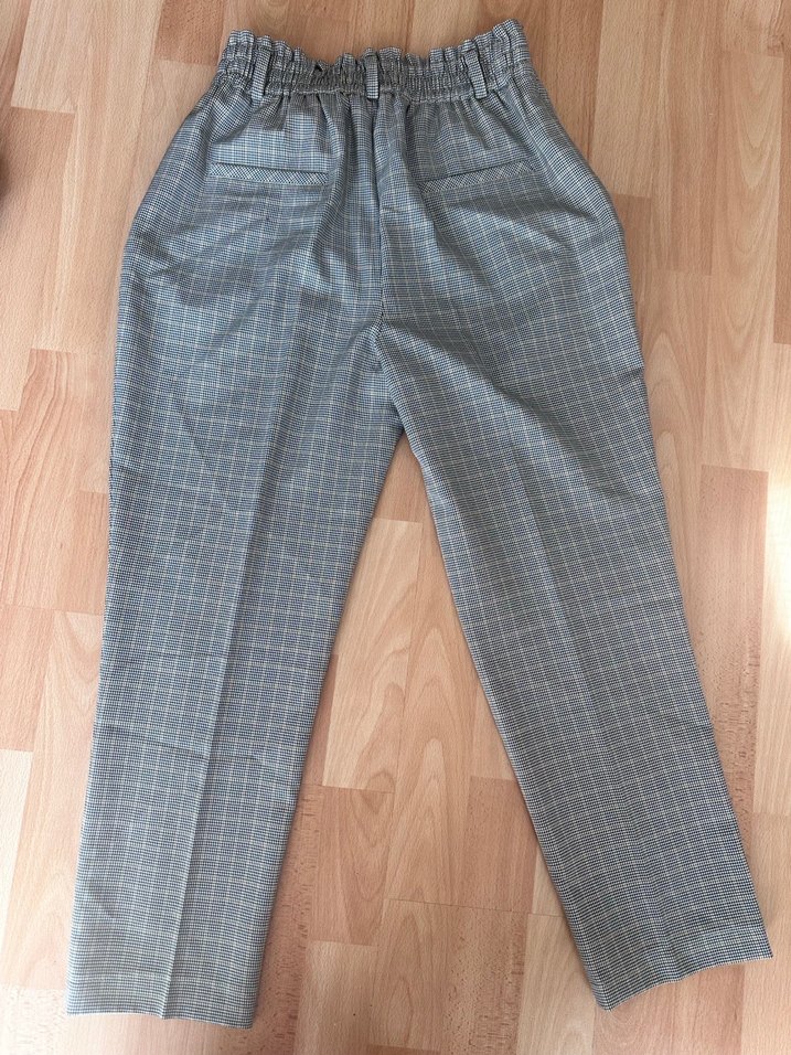 Chıma kumaş pantolon. Kaz ayağı desenli. - Görsel 2