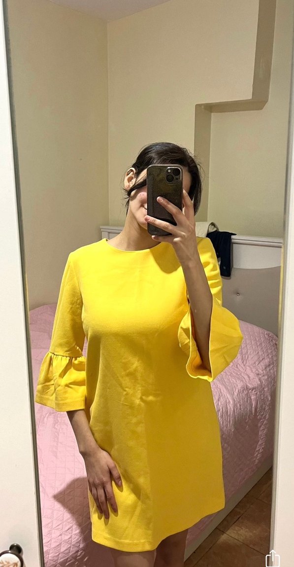 Sarı Midi Kadın Elbise - Görsel 3