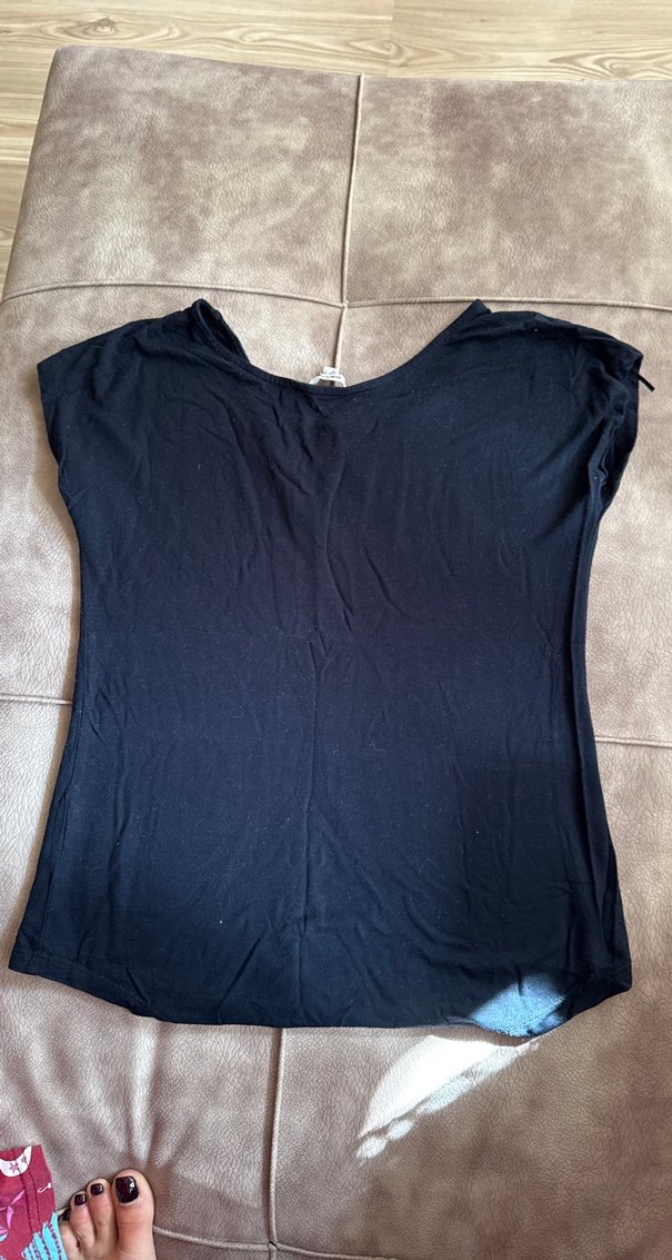 Siyah Basic Tişört, Kısa Kollu, Salaş Kesim - Görsel 2