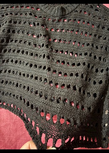 Siyah Örgü Kadın Triko Bluz - Görsel 3