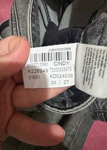 Gri Kadın Kot Pantolon - Görsel 5