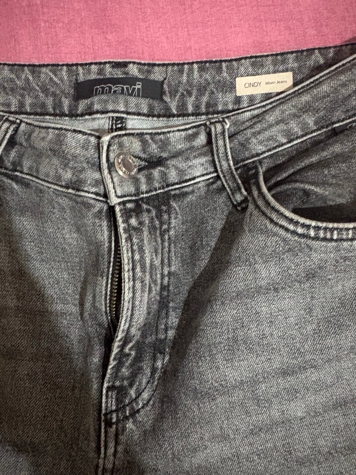 Gri Kadın Kot Pantolon - Görsel 2