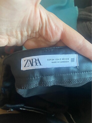 34 Beden Zara Deri Pantolon