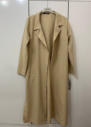 Bej Uzun Kadın Trençkot - Görsel 2