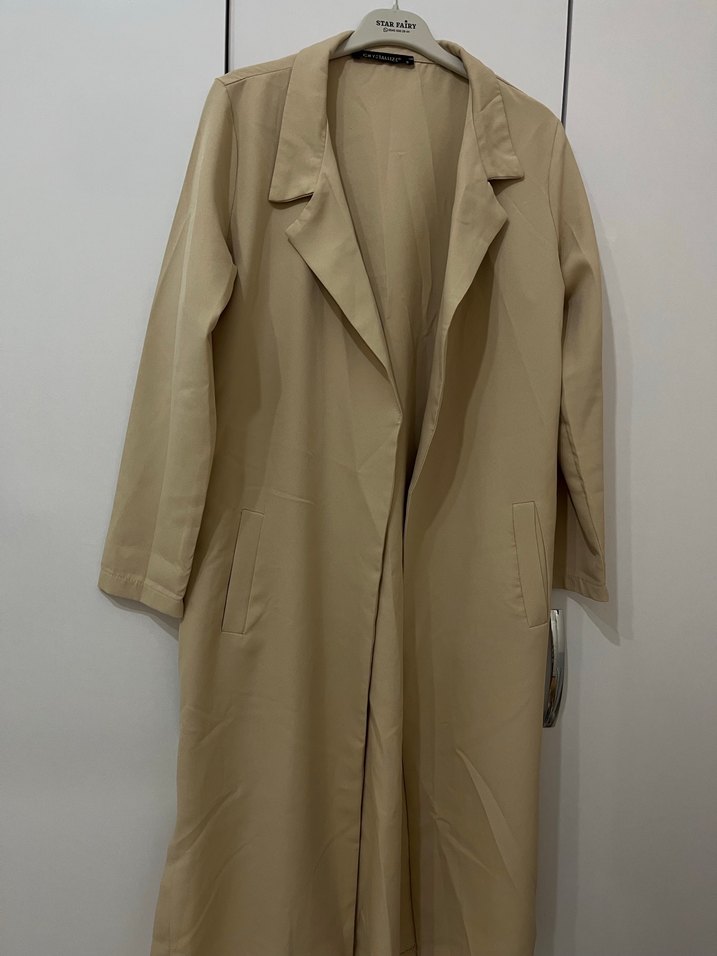 Bej Uzun Kadın Trençkot - Görsel 3