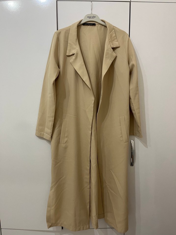Bej Uzun Kadın Trençkot - Görsel 2