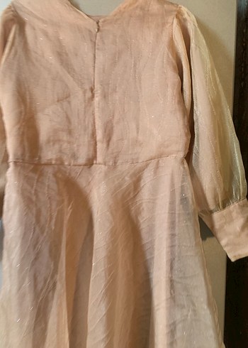 Vintage Bej Uzun Kollu Kadın Elbise - Görsel 8