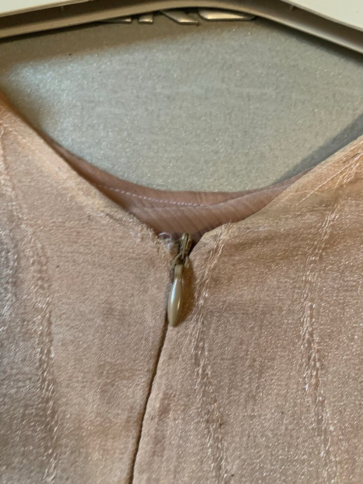 Vintage Bej Uzun Kollu Kadın Elbise - Görsel 5