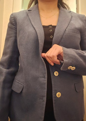 Mavi renk Yargıcı Blazer Ceket - Görsel 2