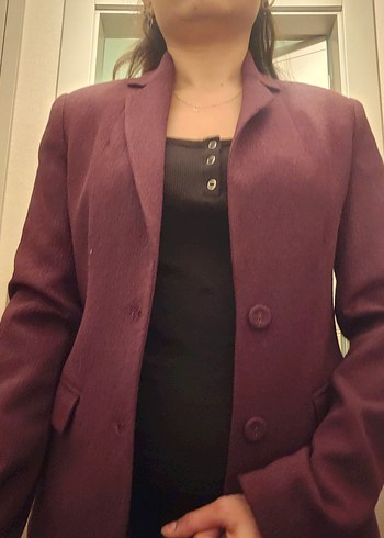 Bordo Kadın Fabrika Ofis Blazeri - Görsel 2