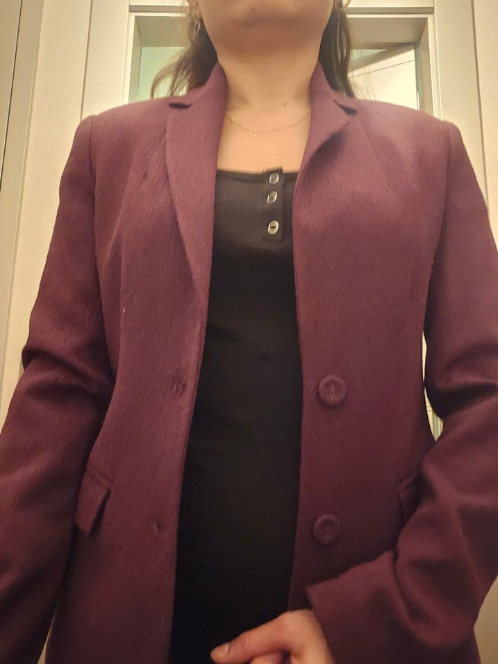 Bordo Kadın Fabrika Ofis Blazeri - Görsel 2