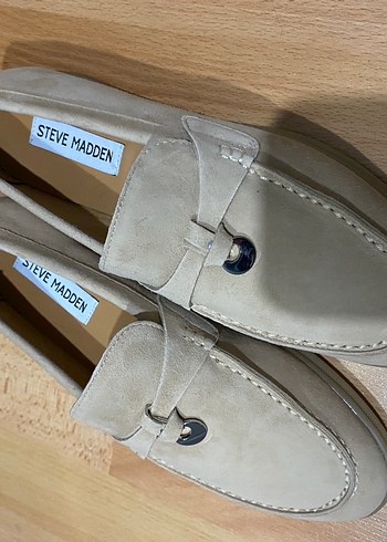37,5 Beden Steve Madden Ayakkabı ORJİNAL Bej Süet Loafer