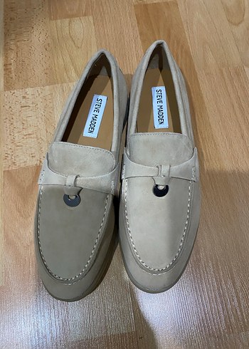 Steve Madden Steve Madden Ayakkabı ORJİNAL Bej Süet Loafer