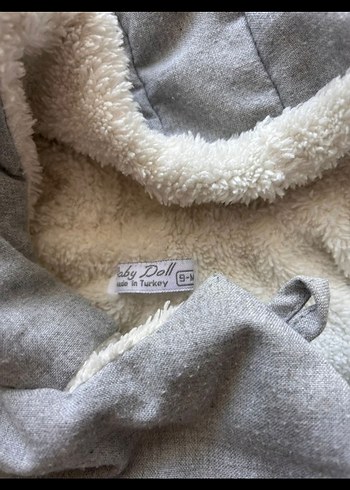 Gri Kapüşonlu Bebek Tulumu - Görsel 2