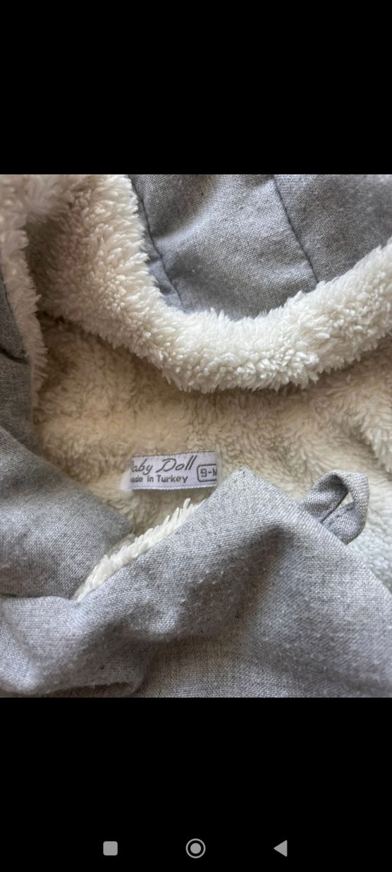 Gri Kapüşonlu Bebek Tulumu - Görsel 2