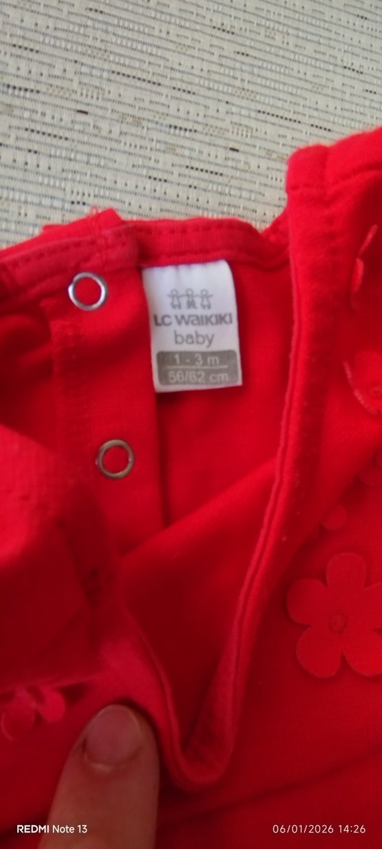 Kolsuz Kırmızı Kız Çocuk Elbise - Görsel 3