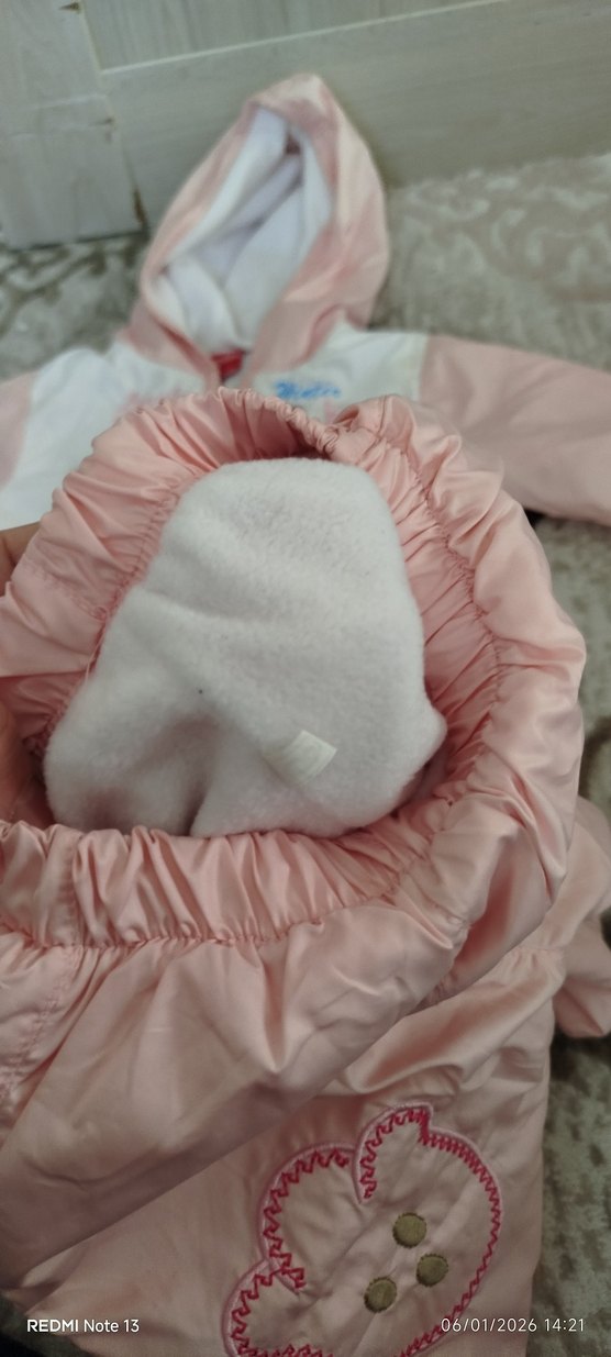 Pembe Nakışlı Bebek Kız Takımı - Görsel 3