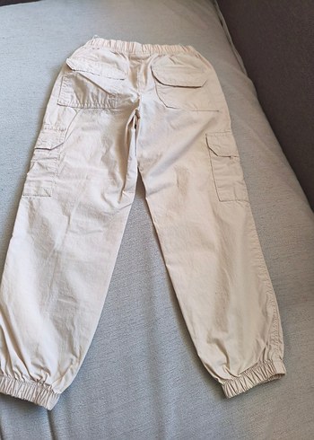 C&A Kız Çocuk Kargo Cepli Bej Bol Kesim Pantolon - Görsel 4