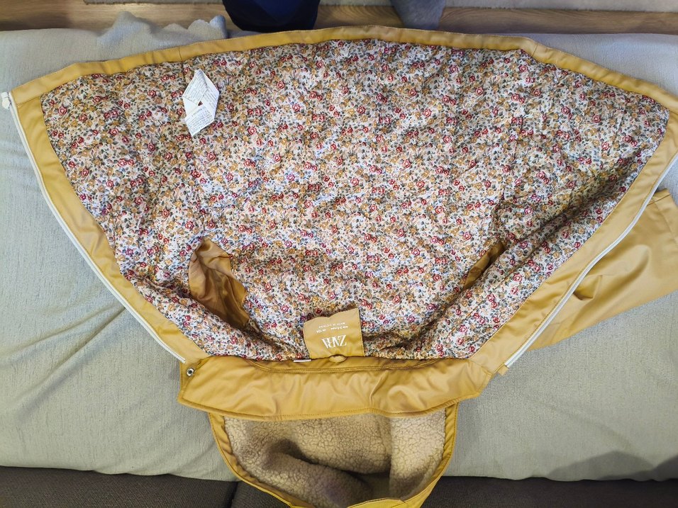 Zara Kürklü Bej Kız Çocuk Yağmurluk Mont - Görsel 5