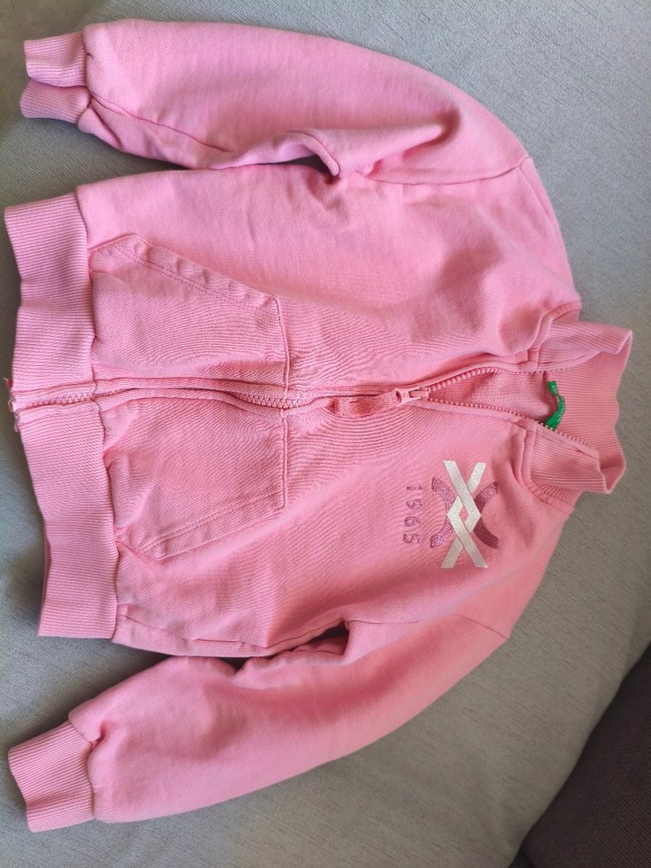 Benetton Kız Çocuk Pembe Fermuarlı Sweatshirt - Görsel 3