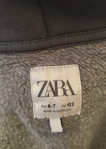 Zara Kız Çocuk Gri Kapüşonlu Sweatshirt - Görsel 5