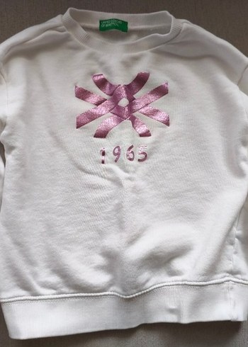 Benetton Kız Çocuk Beyaz Sweatshirt Baskılı - Görsel 2