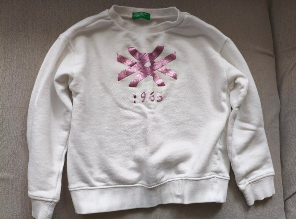 Benetton Kız Çocuk Beyaz Sweatshirt Baskılı - Görsel 2