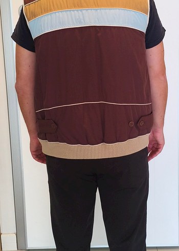 Guess Kahverengi Fermuarlı Yüksek Yakalı Erkek Yelek - Görsel 2