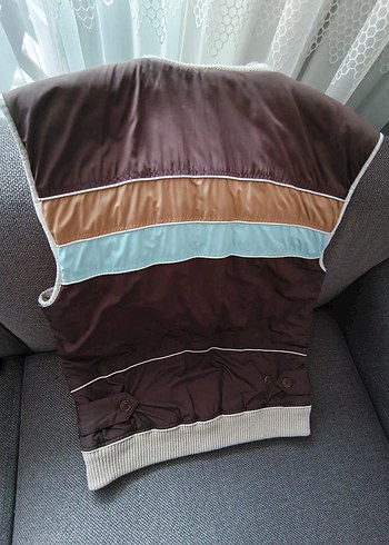 Guess Kahverengi Fermuarlı Yüksek Yakalı Erkek Yelek - Görsel 3