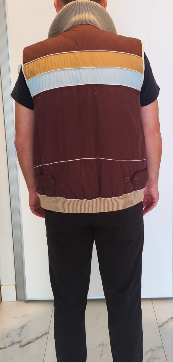 Guess Kahverengi Fermuarlı Yüksek Yakalı Erkek Yelek - Görsel 2