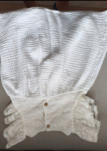 Cigit Kız Çocuk Beyaz Dantel Detaylı Bohem Elbise - Görsel 2