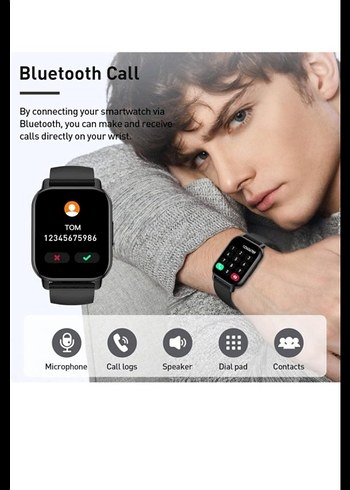 Smart Watch Siyah Akıllı Saat - Görsel 8