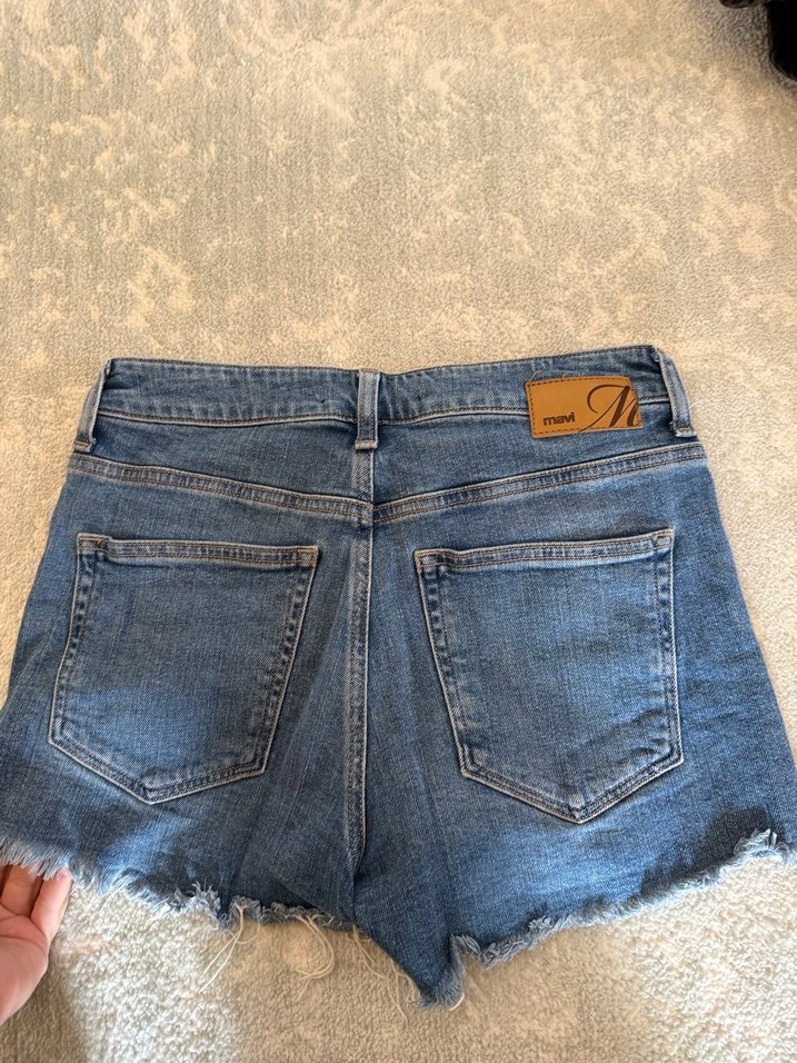 Kadın Mavi Kot Şort - Görsel 3