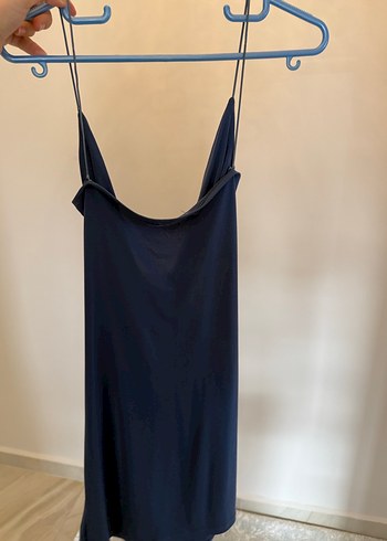 Lacivert Drapeli kısa Elbise - Görsel 2