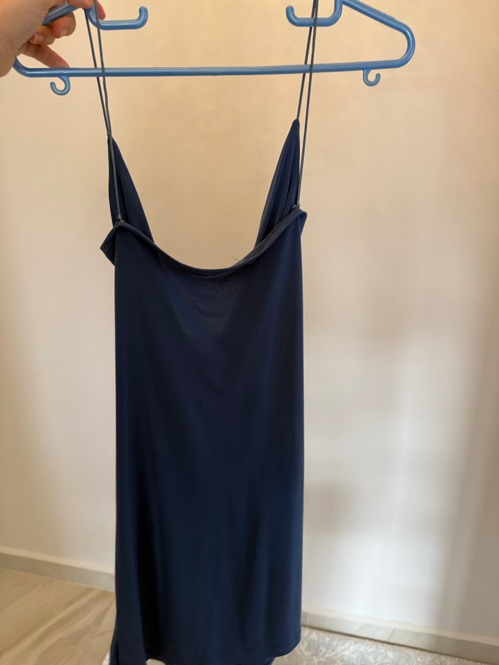 Lacivert Drapeli kısa Elbise - Görsel 2