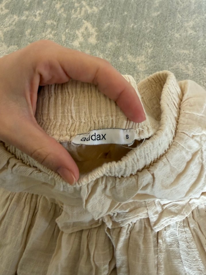 Bej Keten Fırfırlı Mini Etek - Görsel 2