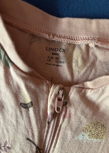 Lindex Pastel Pudra Fermuarlı Bebek Tulum 12-18M 86 CM - Görsel 2