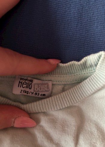 HelloBaby Unisex Çocuk 2Yaş 93Cm Açık Mavi Baskılı Sweatshirt - Görsel 2