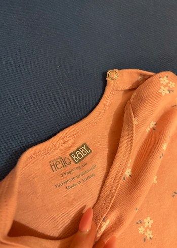 HelloBaby Uzun Kollu Pembe Çiçekli Bebek Body - Görsel 3