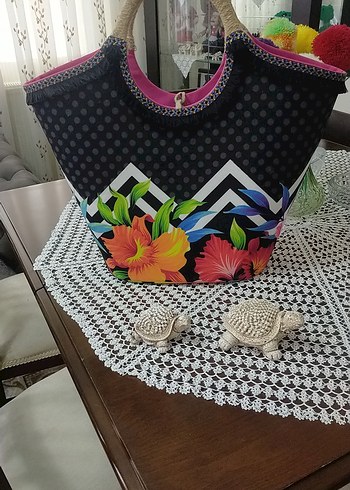 Renkli Bohem Dantel Detaylı Kadın Çanta - Görsel 3