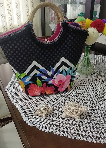 Renkli Bohem Dantel Detaylı Kadın Çanta - Görsel 2