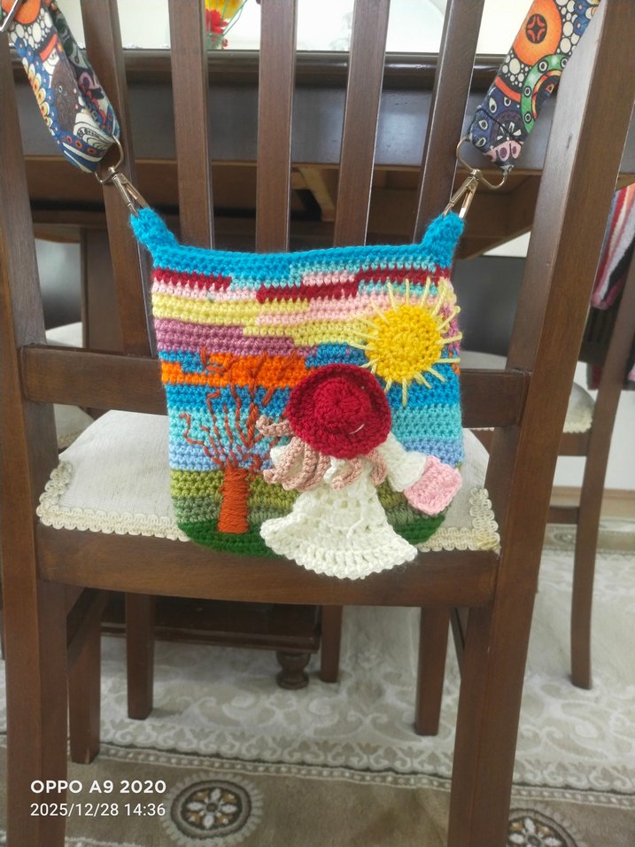 Renkli Nakışlı kadın çanta - Görsel 2