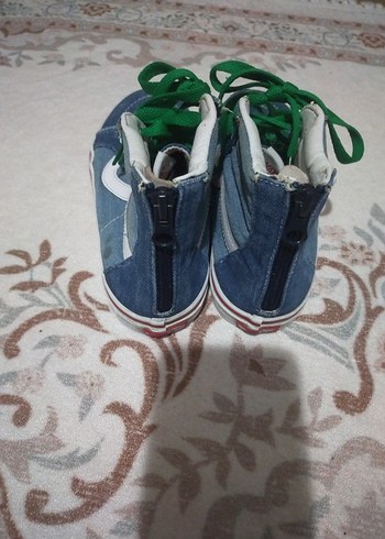 Çocuk Renkli Bağcıklı Denim Spor Ayakkabı - Görsel 5