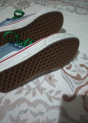 Çocuk Renkli Bağcıklı Denim Spor Ayakkabı - Görsel 6