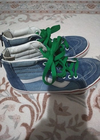 Çocuk Renkli Bağcıklı Denim Spor Ayakkabı - Görsel 2