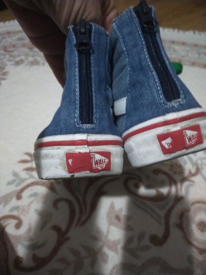 Çocuk Renkli Bağcıklı Denim Spor Ayakkabı - Görsel 4